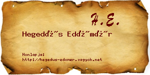 Hegedűs Edömér névjegykártya